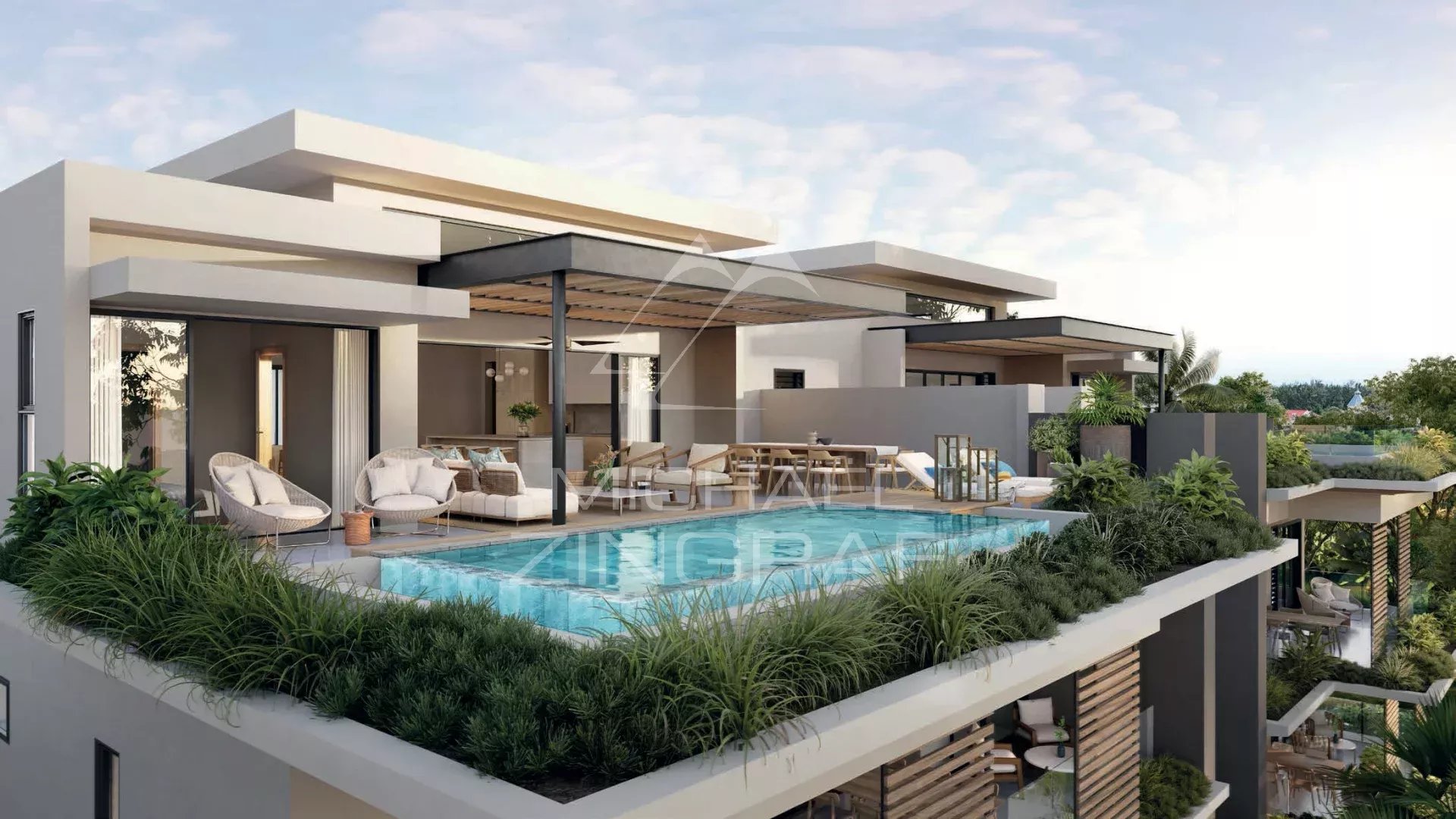 black chair and white table