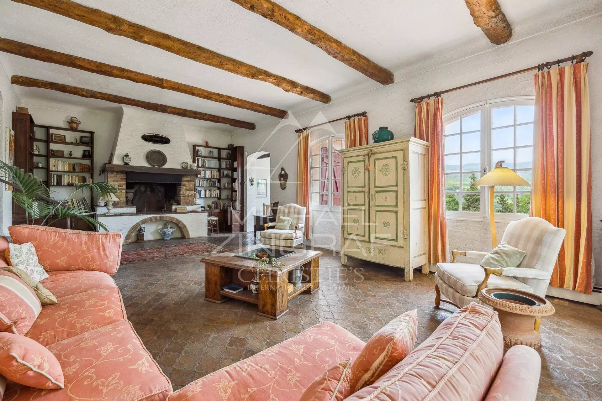 Exceptional estate with private woodland, landscaped grounds, tennis court, and open views