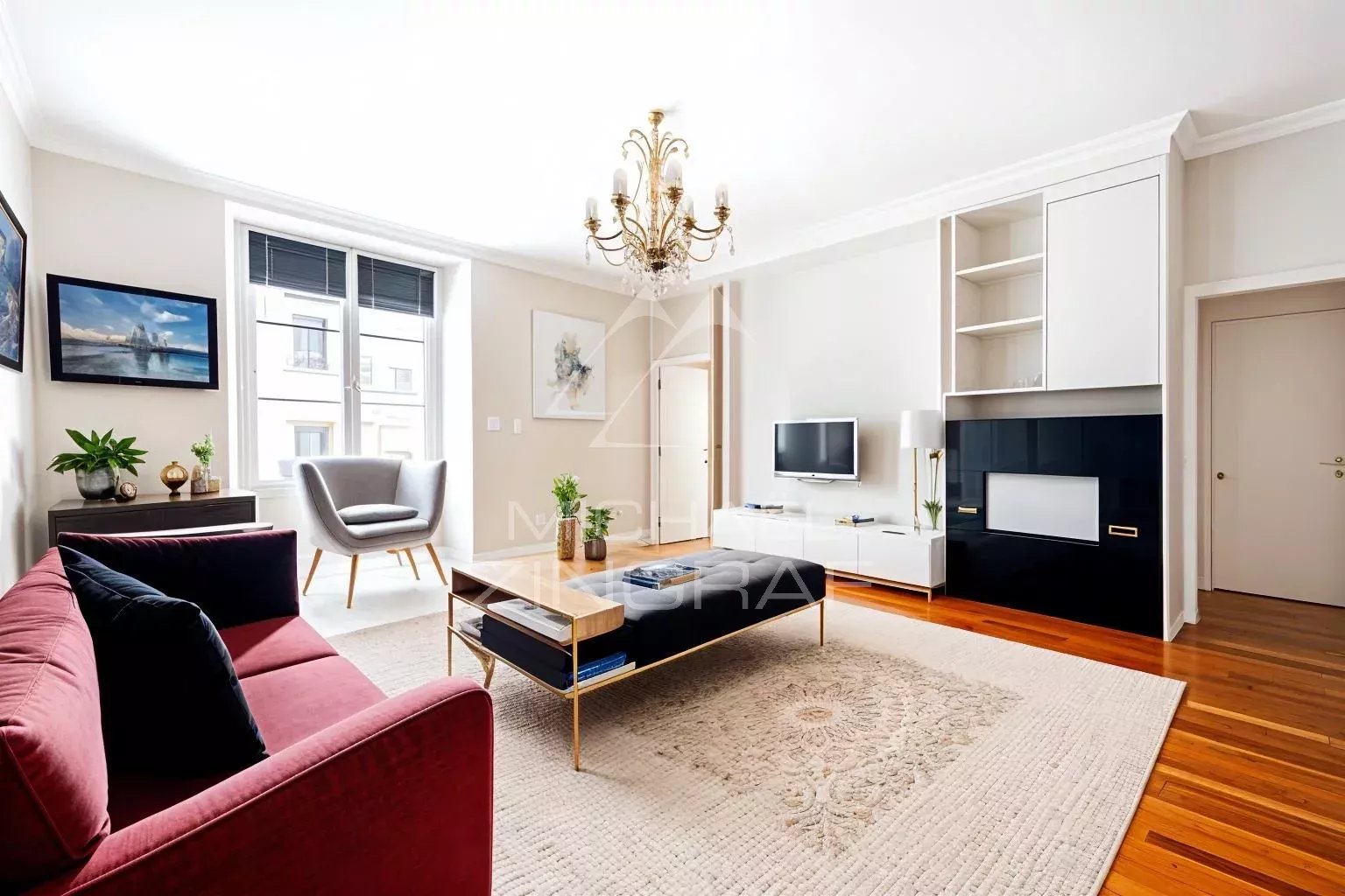 black chair and white table