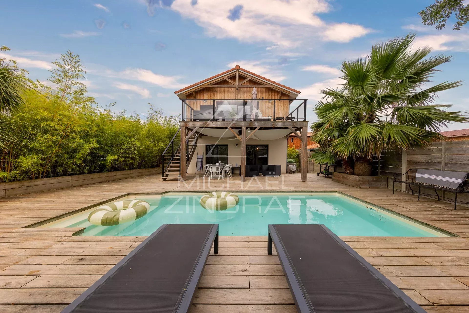 black chair and white table