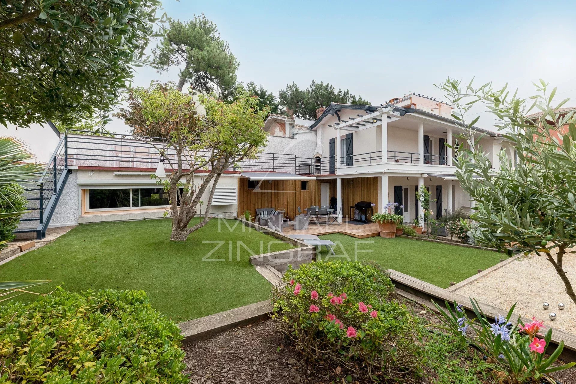 black chair and white table