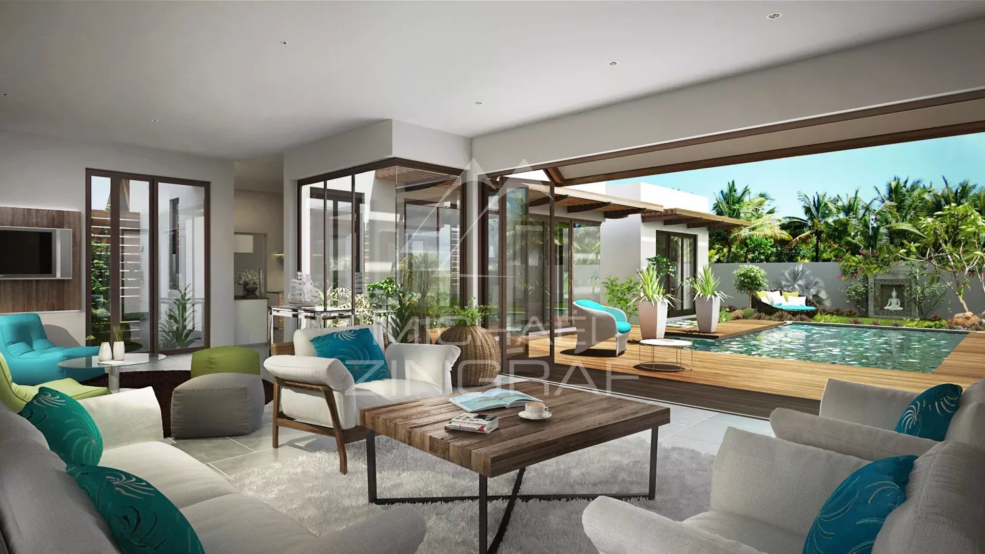 Villas de luxe de 4 chambres avec piscine à Pereybere