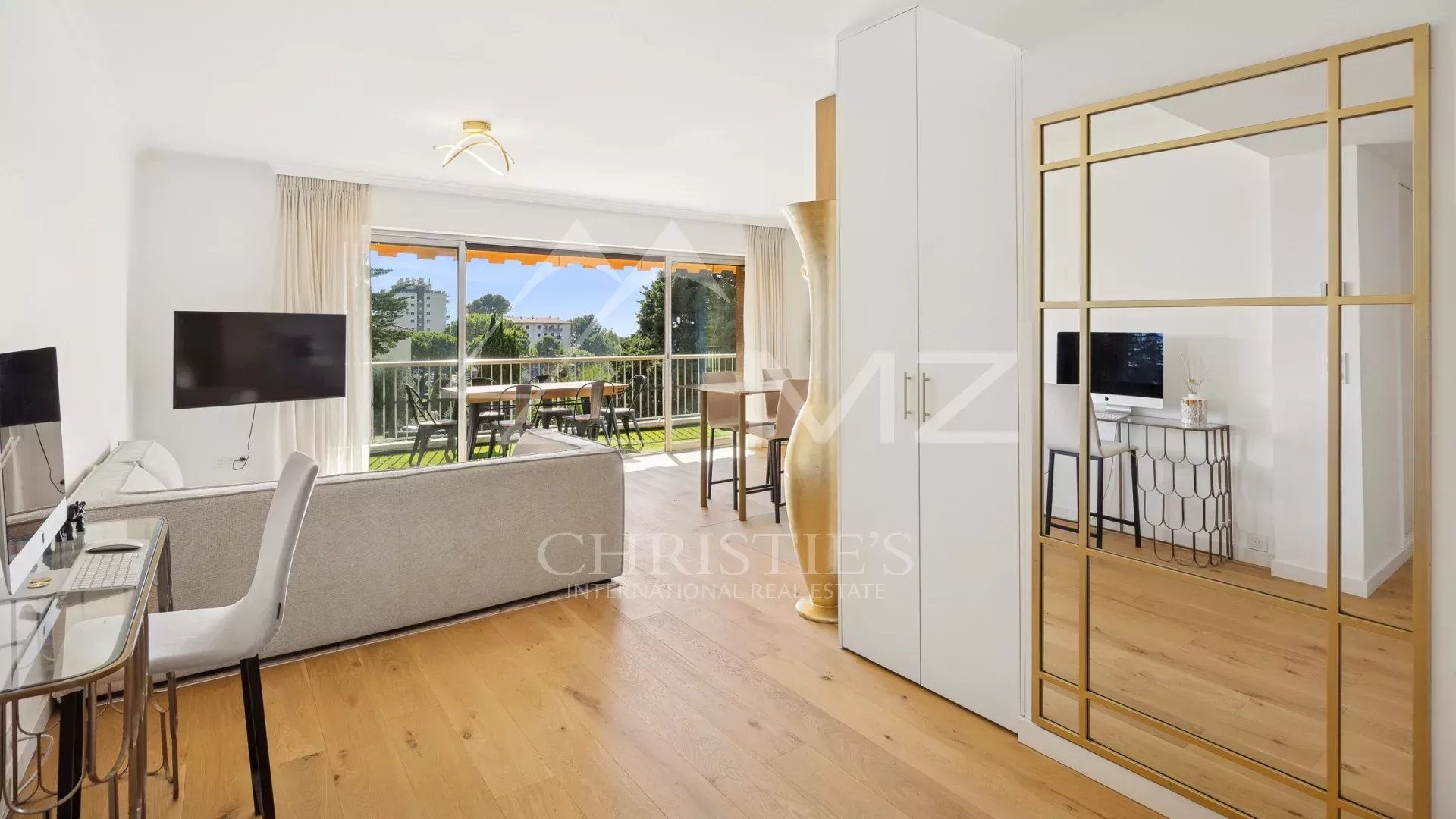 black chair and white table