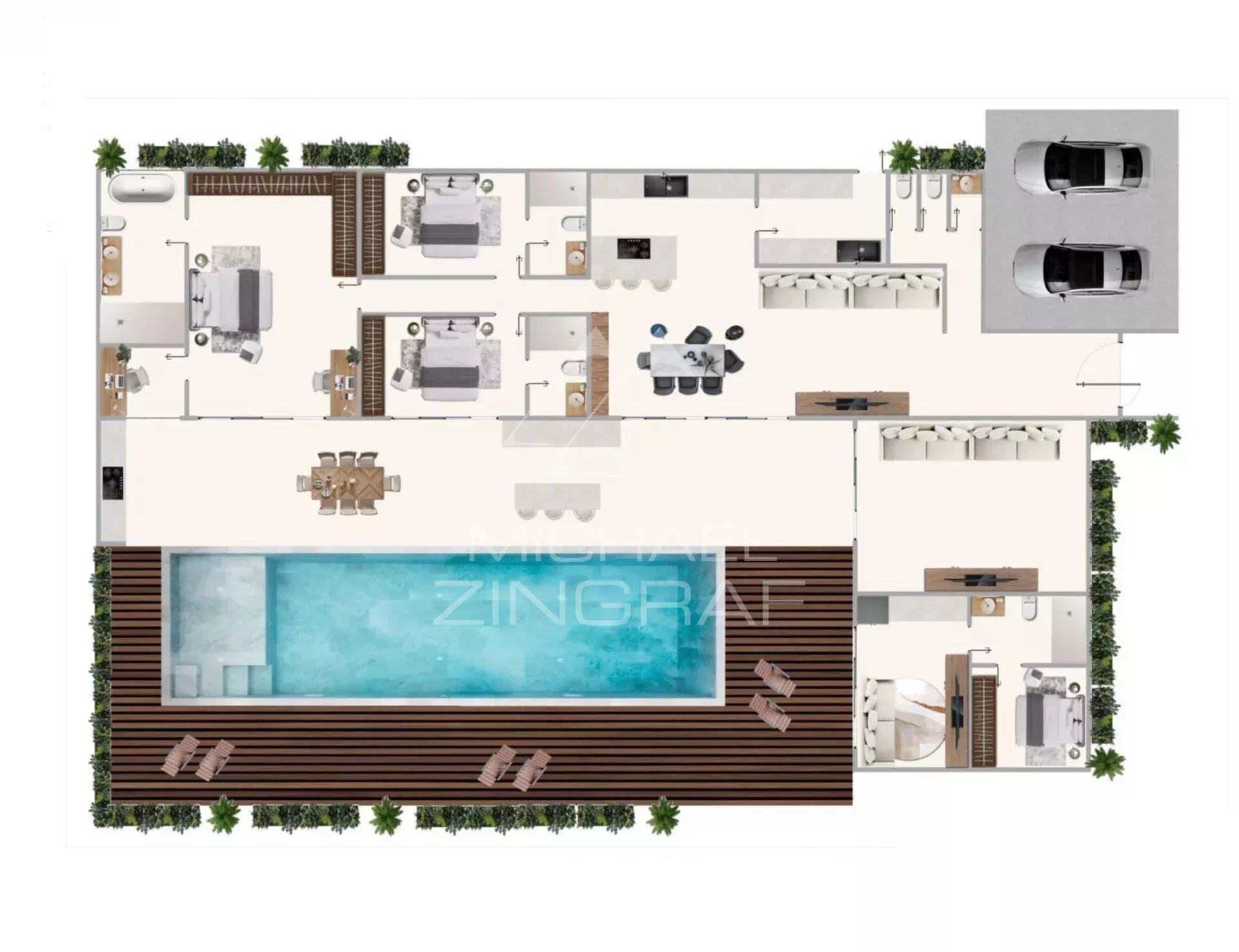 Villa 4 chambres situé à Grand Baie